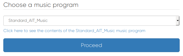 מסך בחירת ערכת מוזיקה